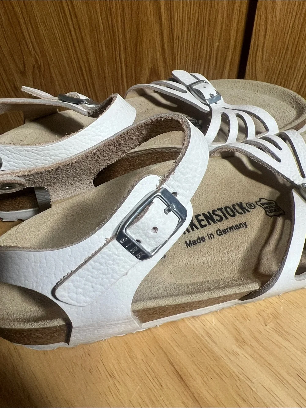 Birkenstock White Multi-Strap Leather Ankle Sandals